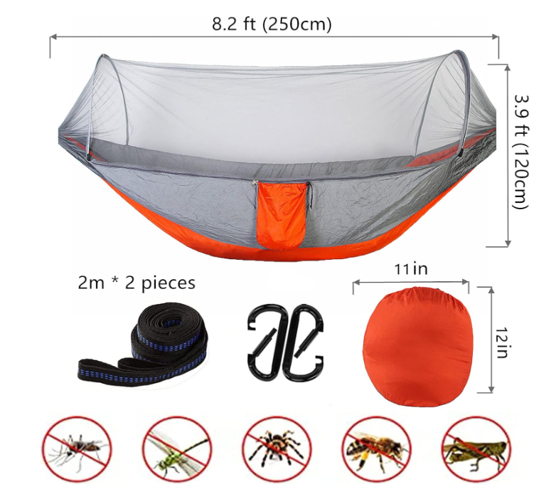 🦟🌴 HAMMOCK SA MREŽOM PROTIV KOMARACA – SPAVAJ MIRNO BILO GDJE! 🏕️🔥
