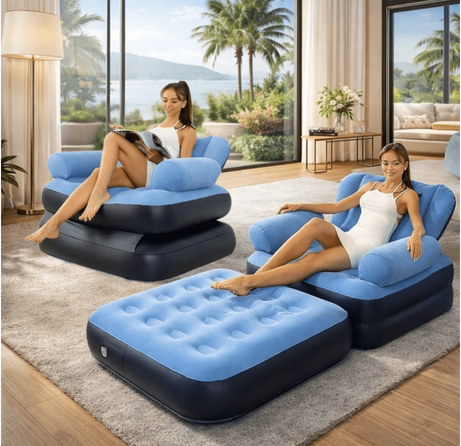 🛋️💨 2U1 NAPUHAVAJUĆA FOTELJA / SOFA – UDOBNOST GDJE GOD DA SI! 🔥