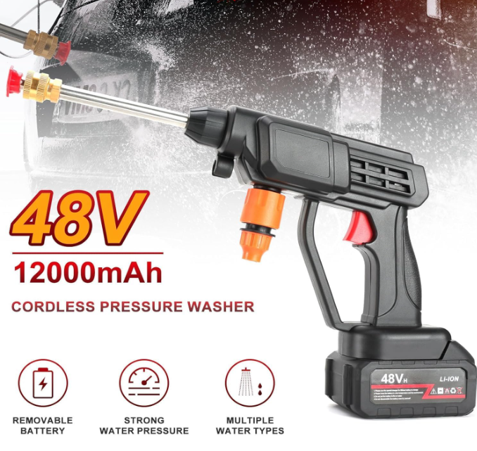 💦🚗 AKU PIŠTOLJ ZA PRANJE – 48V HIGH PRESSURE CLEANER! 🔥