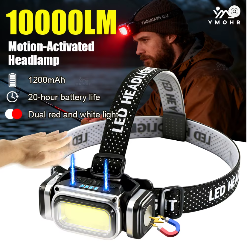 🔦 10000LM ULTRA BRIGHT LED NAGLAVNA LAMPA – SENZOR POKRETA + USB PUNJENJE!