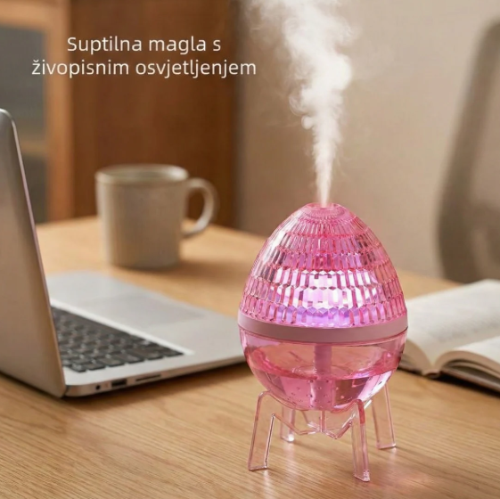 💎✨ AROMA DIFUZER “KRISTALNO JAJE” – 3U1 (MAGLICA + MIRIS + LED AMBIJENT)