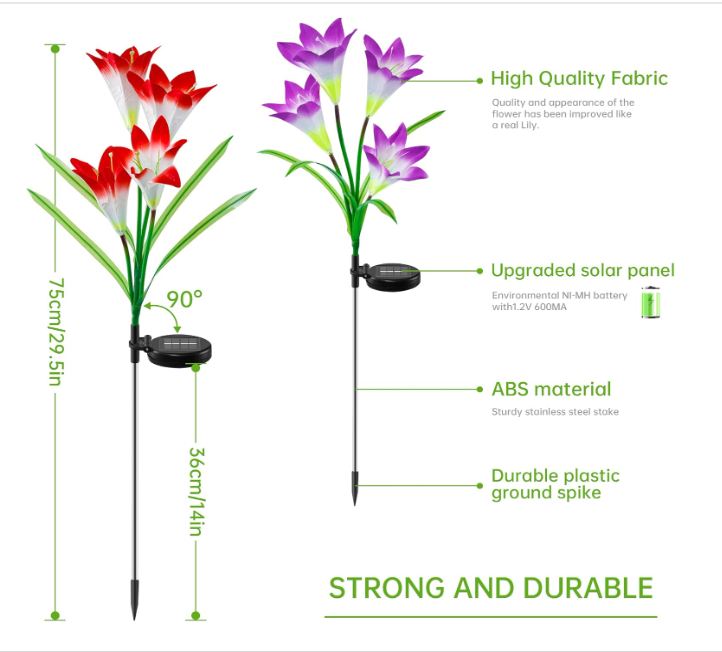 🌸✨ SOLARNE LED LILY LAMPE (2 KOM) – MAGIČNO DVORIŠTE BEZ STRUJE!