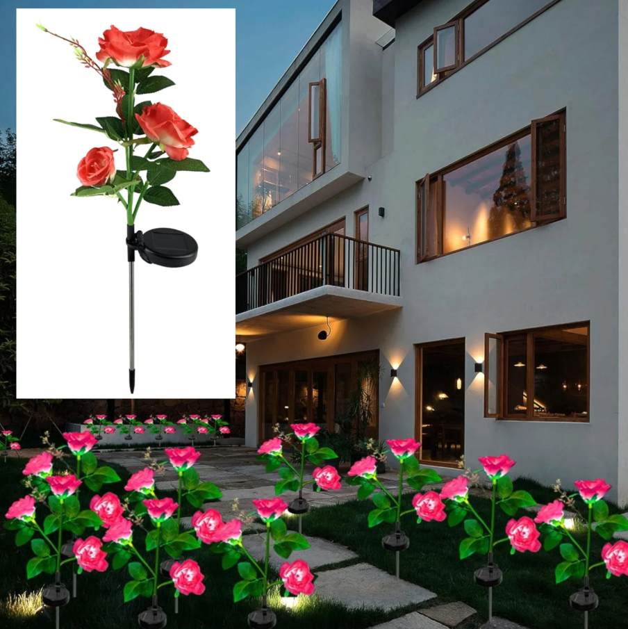 🌹✨ SOLARNE ROSE LED LAMPE (2 KOM) – ROMANTIČNO DVORIŠTE BEZ STRUJE!