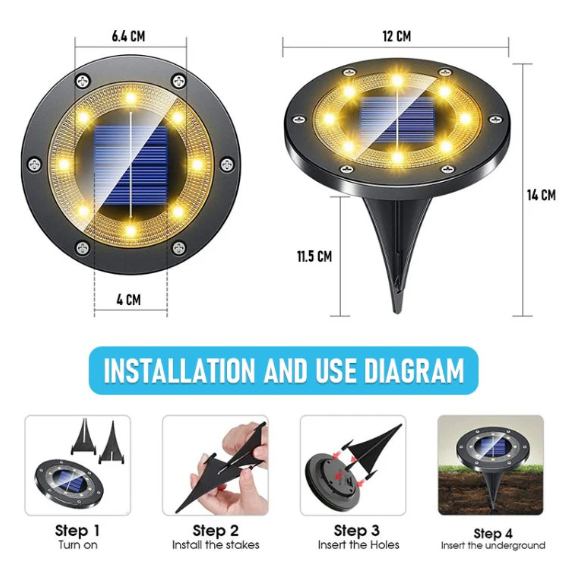 🌟 SOLARNE DISK LAMPE – SET 4 KOM 🌿