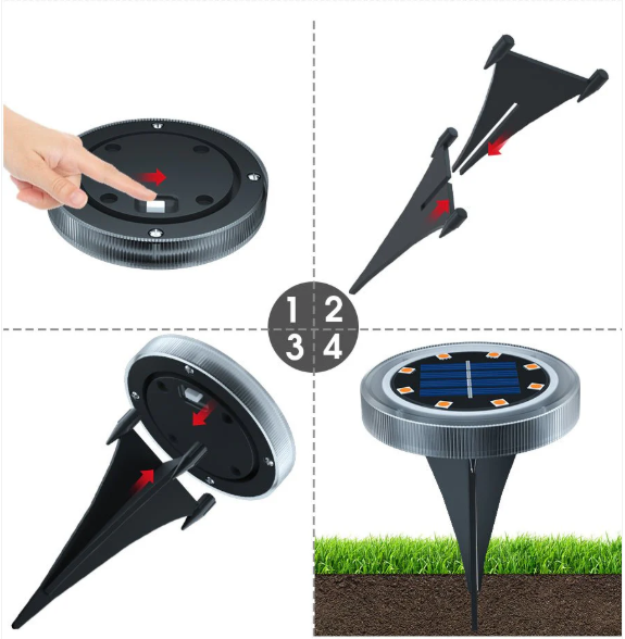 🌟 SOLARNE DISK LAMPE – SET 4 KOM 🌿