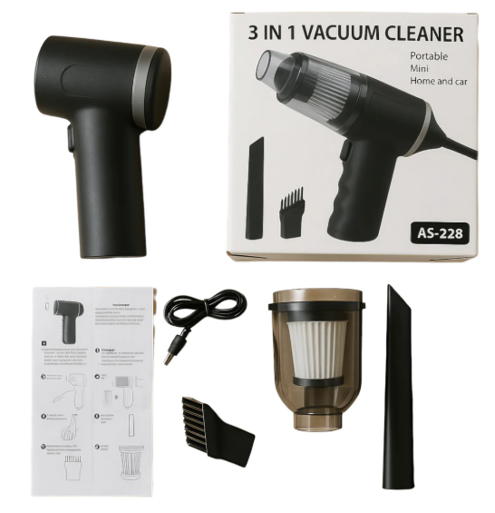 🚀 3U1 MINI USISAVAČ AS-228 – USISA, OTPUŠE I OČISTI SVE ZA PAR SEKUNDI!