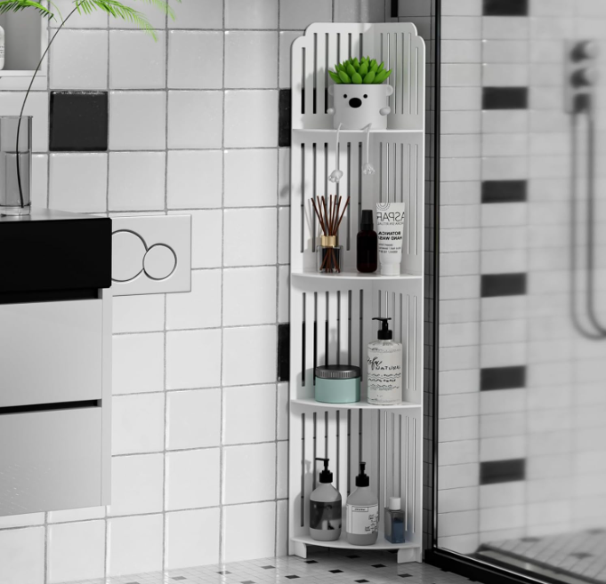 🚿 USKI KUTNI ORMAR 4 ETAŽE – MAKSIMALNO ISKORISTI SVAKI CENTIMETAR!