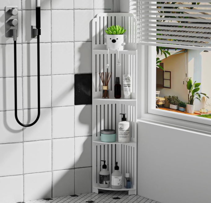 🚿 USKI KUTNI ORMAR 4 ETAŽE – MAKSIMALNO ISKORISTI SVAKI CENTIMETAR!