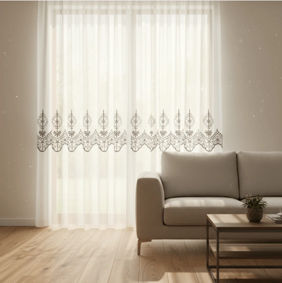 🔥 BIJELI PARAVAN SA SIVIM VEZOM 140x240 cm – ELEGANCIJA KOJA SE ODMAH PRIMIJETI! 🔥