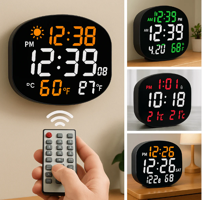 🔥 LED DIGITALNI SAT SA DALJINSKIM – KONTROLA VREMENA NA VIŠEM NIVOU!