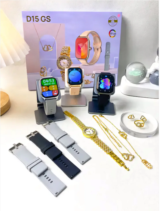 ⌚💎 POKLON SET PAMETNI SAT D15 GS – LUKSUZNI KOMPLET ZA SVAKU PRILIKU