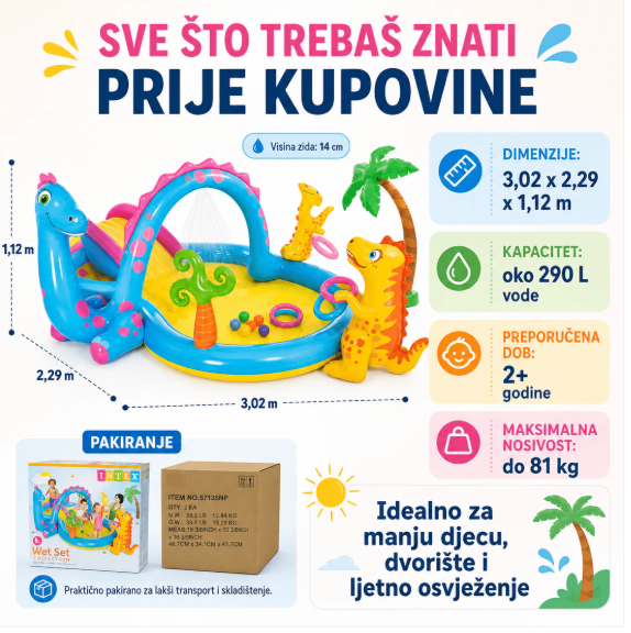 INTEX DINOLAND DJEČIJI VODENI PARK 🦖🌴💦