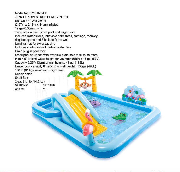 JUNGLE ADVENTURE SWIM CENTER – INFLATABLE FAMILY WATER PARK 🏝️🐒🌴💦