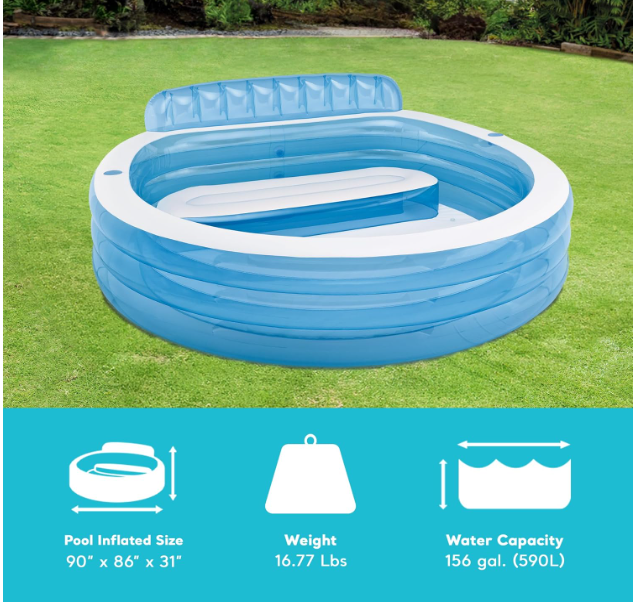 INTEX PORODIČNI LOUNGE BAZEN SA SOFOM 229 x 218 x 79 cm 🏊♂️🔥