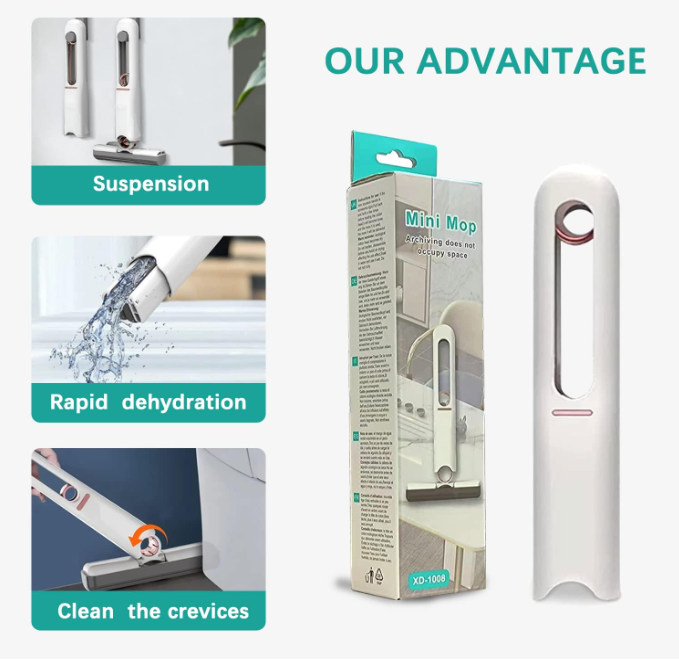 🧽 PORTABLE SELF-SQUEEZING MOP – ČIŠĆENJE BEZ PRLJAVIH RUKU! ✨