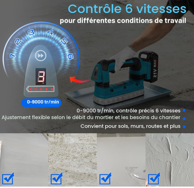 🔥 AKU VIBRATOR ZA BETON 150W – 21V – 6 BRZINA + 2 BATERIJE