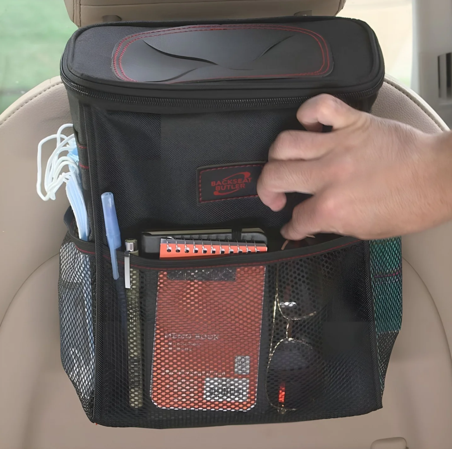 🔥 VODOOTPORNA KANTA ZA SMEĆE ZA AUTOMOBIL – BACKSEAT BUTLER 2U1 ORGANIZATOR! 🚗