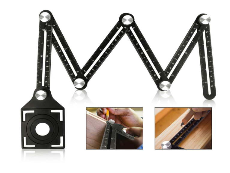 📐 UNIVERZALNI ŠABLON ZA MJERENJE UGLOVA 6U1 – ALUMINIJSKI LENJIR ZA MAJSTORE! 🔥