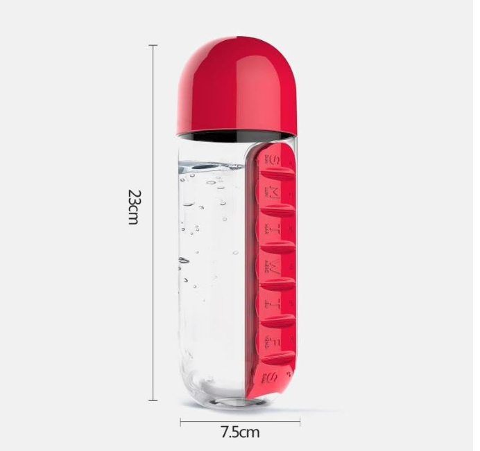 💊 BOCA ZA VODU 600 ML SA ORGANIZATOROM TABLETA ZA 7 DANA – PRAKTIČNO RJEŠENJE 2U1! 💧