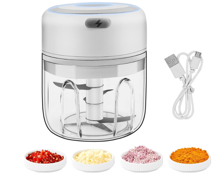 🔥 MINI ELEKTRIČNA SJECKALICA 250 ML – 3 OŠTRICE OD NEHRĐAJUĆEG ČELIKA! 🧄🥕