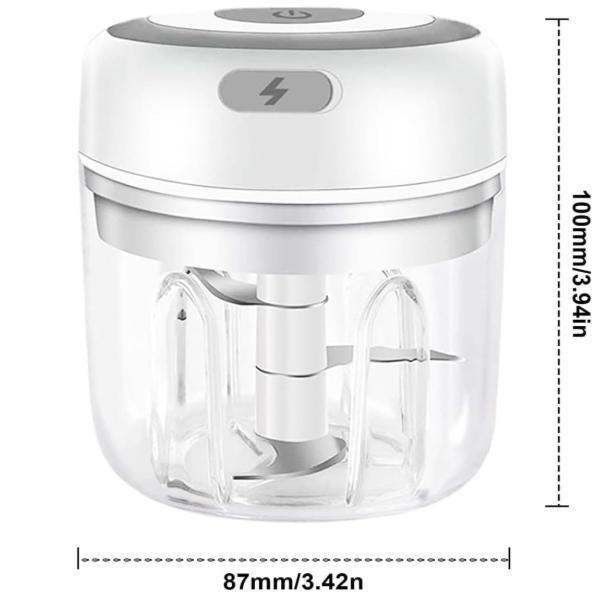 🔥 MINI ELEKTRIČNA SJECKALICA 250 ML – 3 OŠTRICE OD NEHRĐAJUĆEG ČELIKA! 🧄🥕
