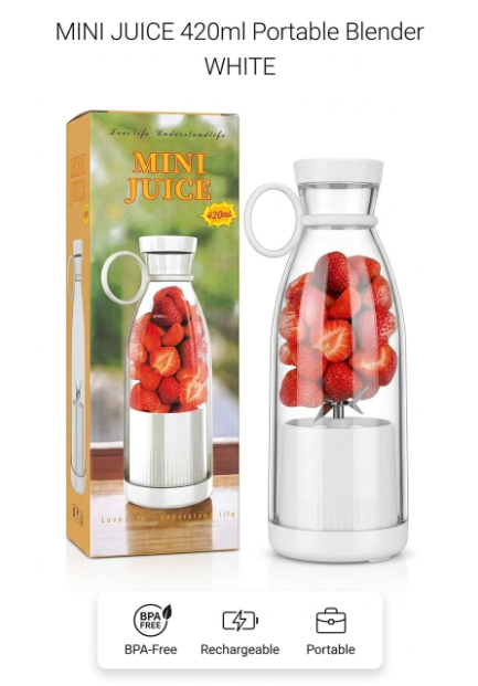 🥤 MINI PRENOSIVI BLENDER 420 ML – SVJEŽI SMOOTHIE I VOĆNI NAPICI GDJE GOD POŽELITE! 🍓🍌