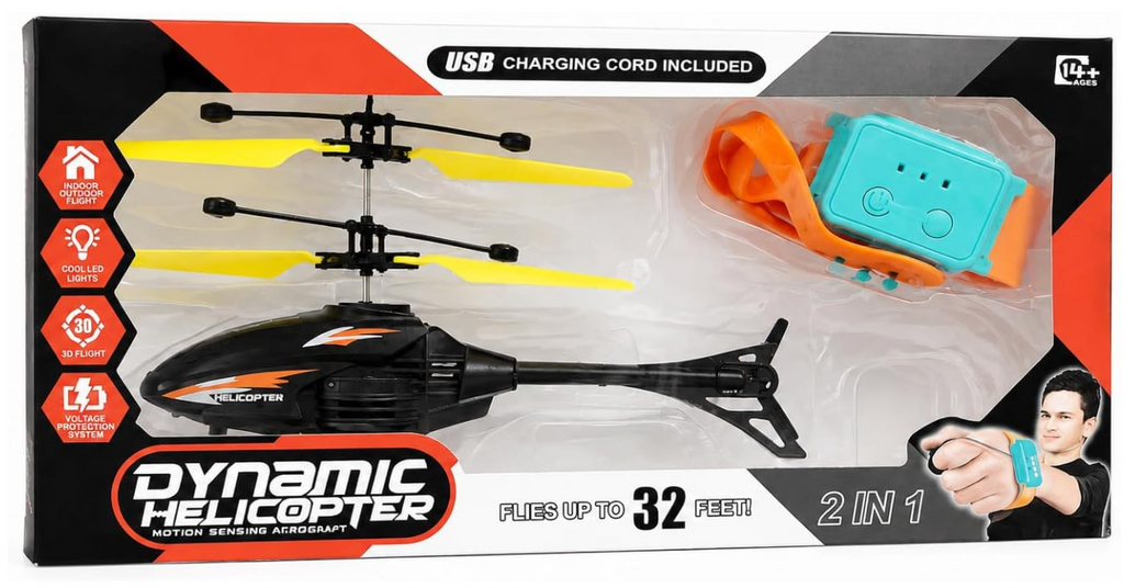 🚁 PAMETNI HELIKOPTER SA SATOM ZA UPRAVLJANJE POKRETIMA RUKE – LED SVJETLA I PUNJIVA BATERIJA! ⌚🔥