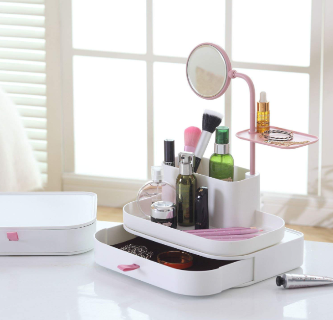 💄 PREMIUM ORGANIZATOR ZA KOZMETIKU I NAKIT SA OGLEDALOM – ELEGANTNA KUTIJA ZA ŠMINKU I MODNE DODATKE! 💎✨