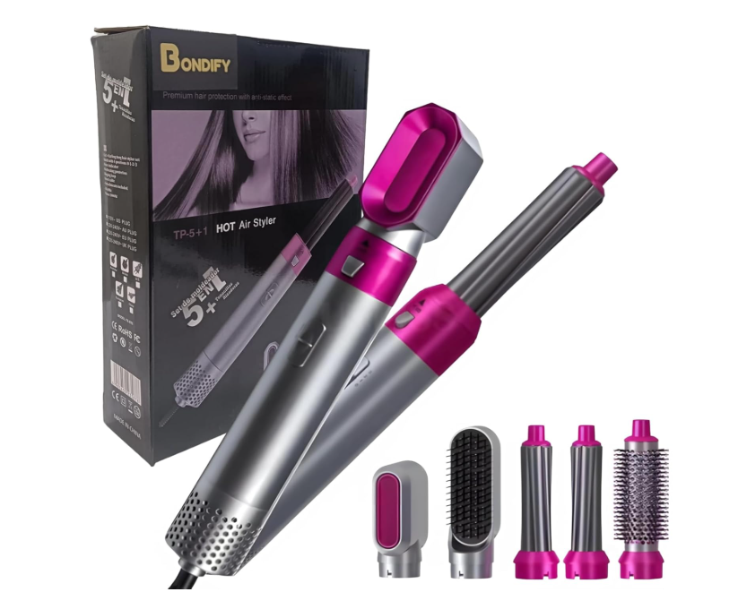 💇♀️ PREMIUM 5U1 ELEKTRIČNA ČETKA ZA KOSU – FEN, PEGLA, FIGARO, VOLUMIZER I STAJLER SA 5 NASTAVAKA! ✨🔥