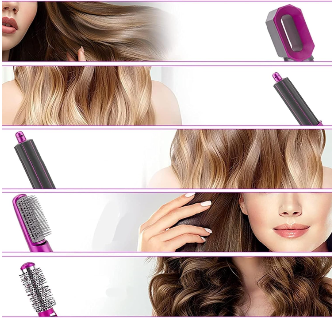 💇♀️ PREMIUM 5U1 ELEKTRIČNA ČETKA ZA KOSU – FEN, PEGLA, FIGARO, VOLUMIZER I STAJLER SA 5 NASTAVAKA! ✨🔥