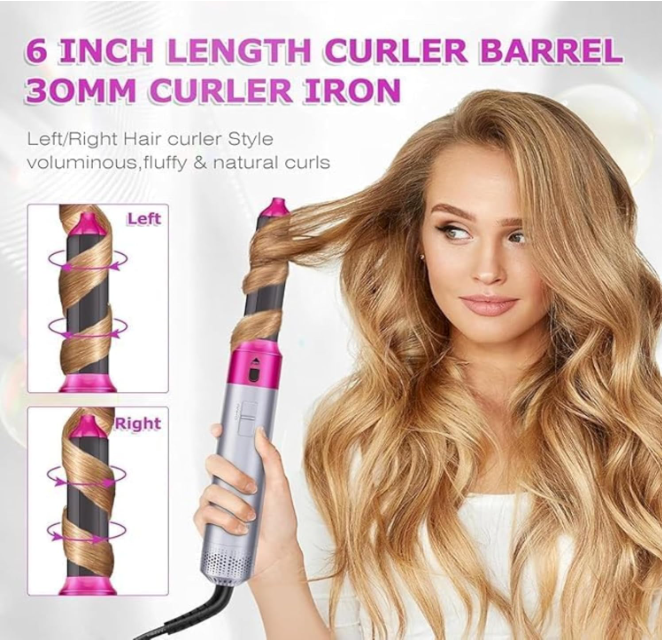 💇♀️ PREMIUM 5U1 ELEKTRIČNA ČETKA ZA KOSU – FEN, PEGLA, FIGARO, VOLUMIZER I STAJLER SA 5 NASTAVAKA! ✨🔥