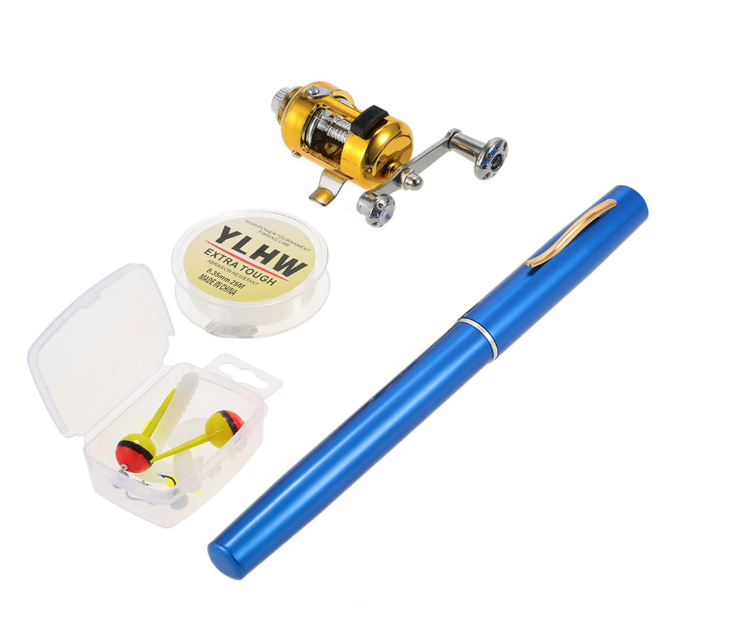 🎣 MINI TELESKOPSKI ŠTAP ZA PECANJE S MAŠINICOM – KOMPLETAN RIBOLOVNI SET U OBLIKU OLOVKE!