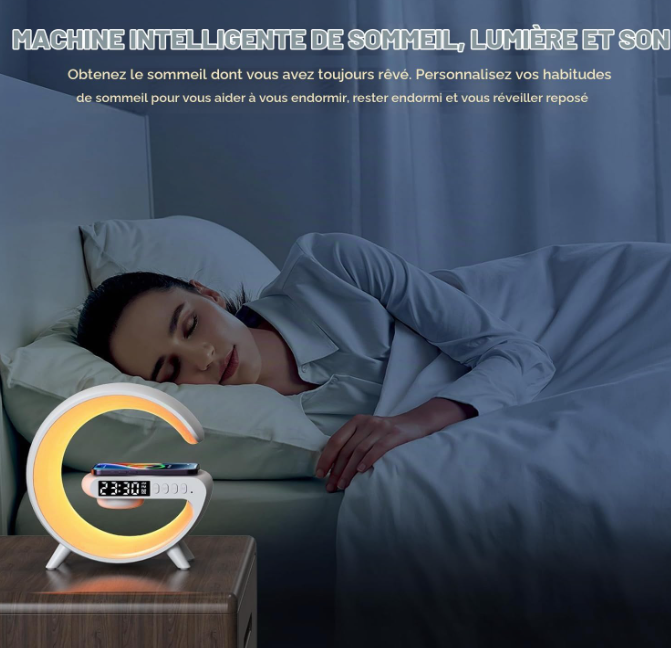 💡 SMART G SHAPE 5U1 – PAMETNA RGB LED LAMPA SA BLUETOOTH ZVUČNIKOM, ALARM SATOM I BEŽIČNIM PUNJAČEM 10W! 🔥