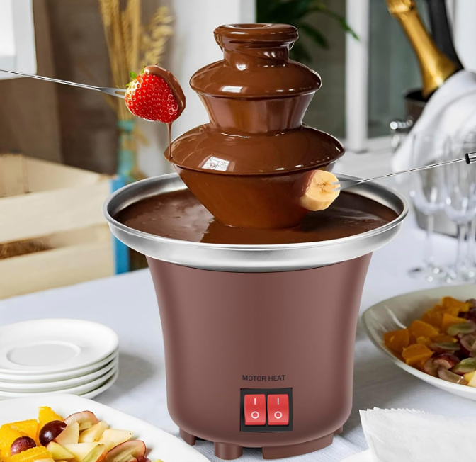 🍫⛲ ELEKTRIČNA ČOKOLADNA FONTANA NA 3 NIVOA – ČOKOLADNI VODOPAD ZA ZABAVE, ROĐENDANE I PROSLAVE!