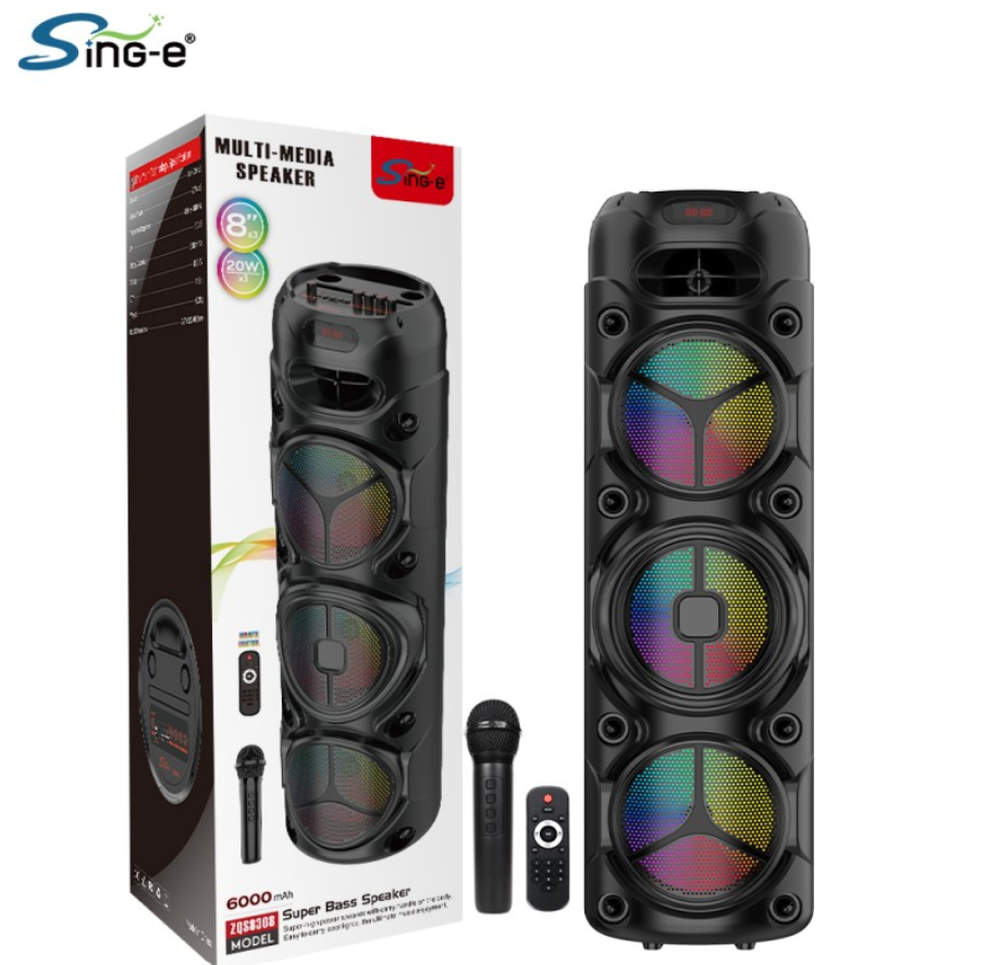 🔊🔥 VELIKI BLUETOOTH PARTY ZVUČNIK SA RGB LED RASVJETOM – KARAOKE, FM RADIO, USB, TWS I MIKROFONSKI ULAZ!
