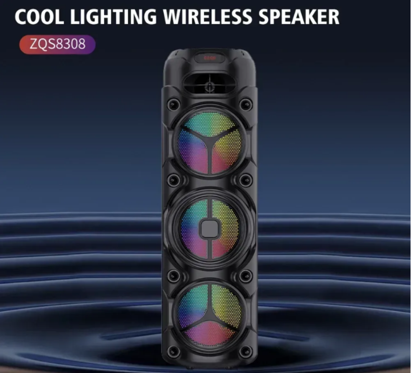 🔊🔥 VELIKI BLUETOOTH PARTY ZVUČNIK SA RGB LED RASVJETOM – KARAOKE, FM RADIO, USB, TWS I MIKROFONSKI ULAZ!