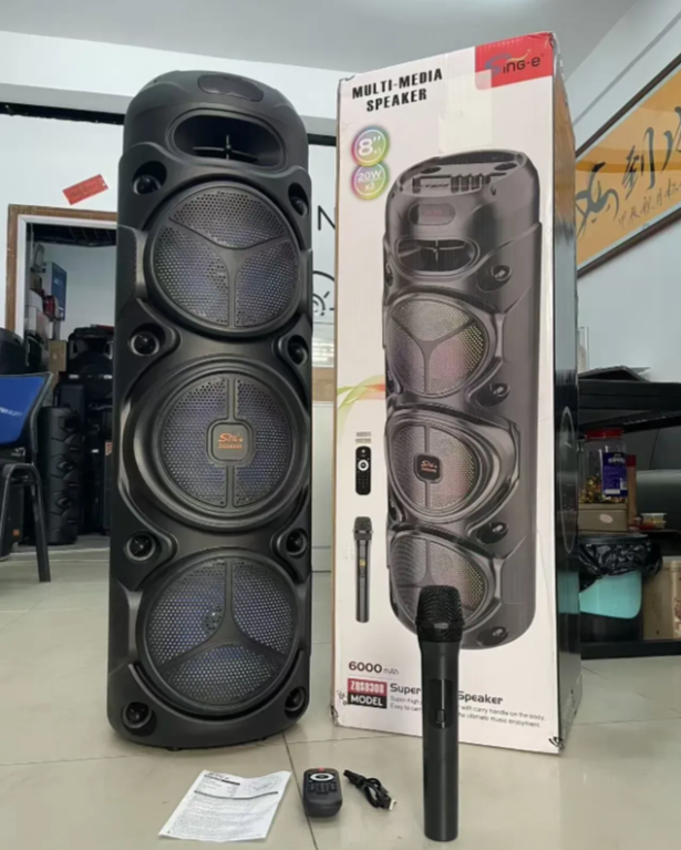 🔊🔥 VELIKI BLUETOOTH PARTY ZVUČNIK SA RGB LED RASVJETOM – KARAOKE, FM RADIO, USB, TWS I MIKROFONSKI ULAZ!