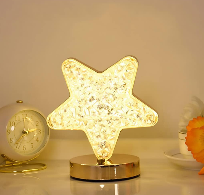 ⭐🌙 KRISTALNA LED LAMPA ZVIJEZDA I MJESEC – TOUCH KONTROLA, 3 NIVOA OSVJETLJENJA I USB PUNJENJE!