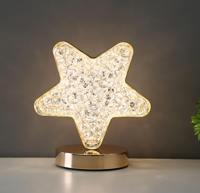 ⭐🌙 KRISTALNA LED LAMPA ZVIJEZDA I MJESEC – TOUCH KONTROLA, 3 NIVOA OSVJETLJENJA I USB PUNJENJE!