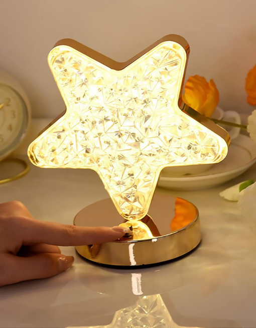 ⭐🌙 KRISTALNA LED LAMPA ZVIJEZDA I MJESEC – TOUCH KONTROLA, 3 NIVOA OSVJETLJENJA I USB PUNJENJE!