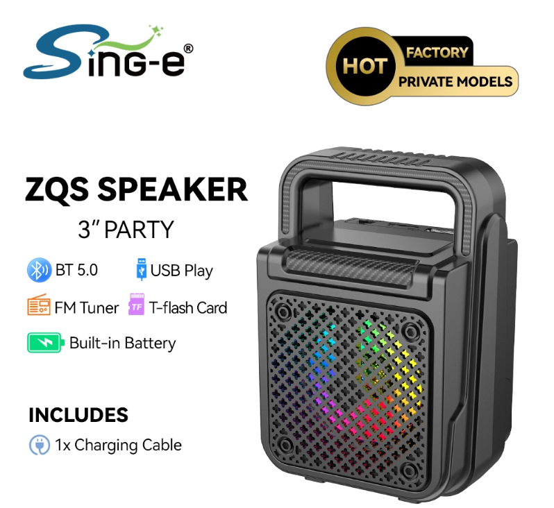 BLUETOOTH ZVUČNIK SA RGB LED RASVJETOM – PRENOSIVI PARTY ZVUČNIK SA 3-INČNIM ZVUČNIKOM!