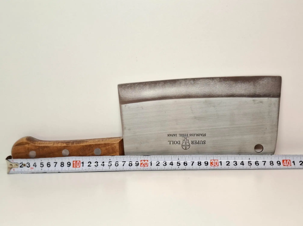 🔪🔥 VELIKI MASIVNI KUHINJSKI NOŽ SA DRVENOM DRŠKOM – 39 CM, TEŽINA 900 G, OŠTRICA 23 CM!