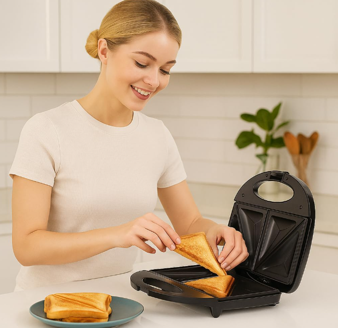 🥪🔥 ELEKTRIČNI TOSTER ZA SENDVIČE – SNACKWICH GRILL SA NEPRIJANJAJUĆIM PLOČAMA, POSUDOM ZA MASNOĆU I BRZIM ZAGRIJAVANJEM!
