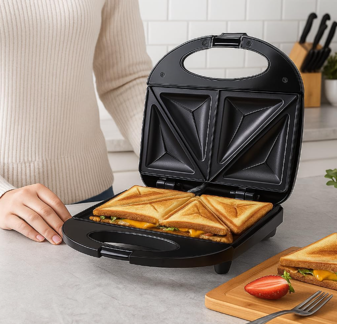 🥪🔥 ELEKTRIČNI TOSTER ZA SENDVIČE – SNACKWICH GRILL SA NEPRIJANJAJUĆIM PLOČAMA, POSUDOM ZA MASNOĆU I BRZIM ZAGRIJAVANJEM!
