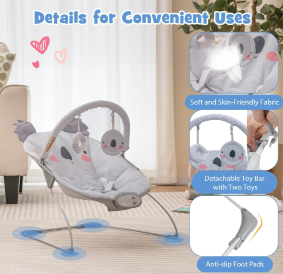 👶✨ BABY JOY COMFORT LJULJAČKA ZA BEBU S VIBRACIJOM I MUZIKOM (0–9 KG)