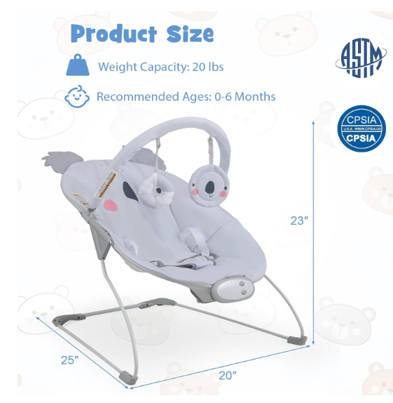 👶✨ BABY JOY COMFORT LJULJAČKA ZA BEBU S VIBRACIJOM I MUZIKOM (0–9 KG)