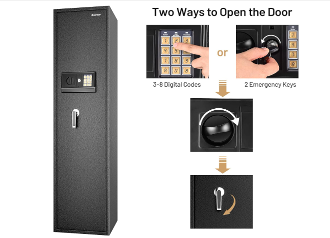 🔐 ORMAR ZA ORUŽJE – SIGURNOSNI SEF 1450 × 300 × 350 mm | ELEKTRONSKA BRAVA | ČELIK