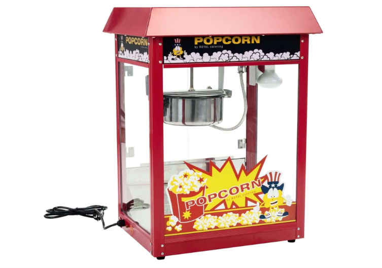 🍿🔥 PROFESIONALNA MAŠINA ZA KOKICE S KOLICIMA – ROYAL CATERING 8 OZ / 1500 W 🔥🍿