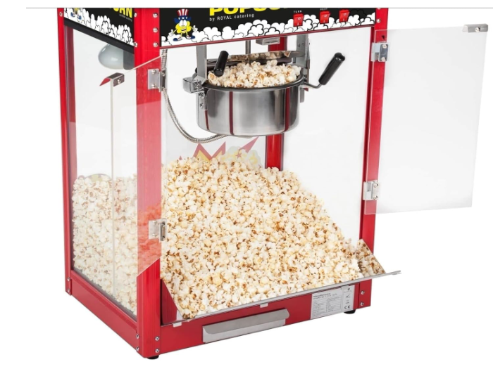🍿🔥 PROFESIONALNA MAŠINA ZA KOKICE S KOLICIMA – ROYAL CATERING 8 OZ / 1500 W 🔥🍿