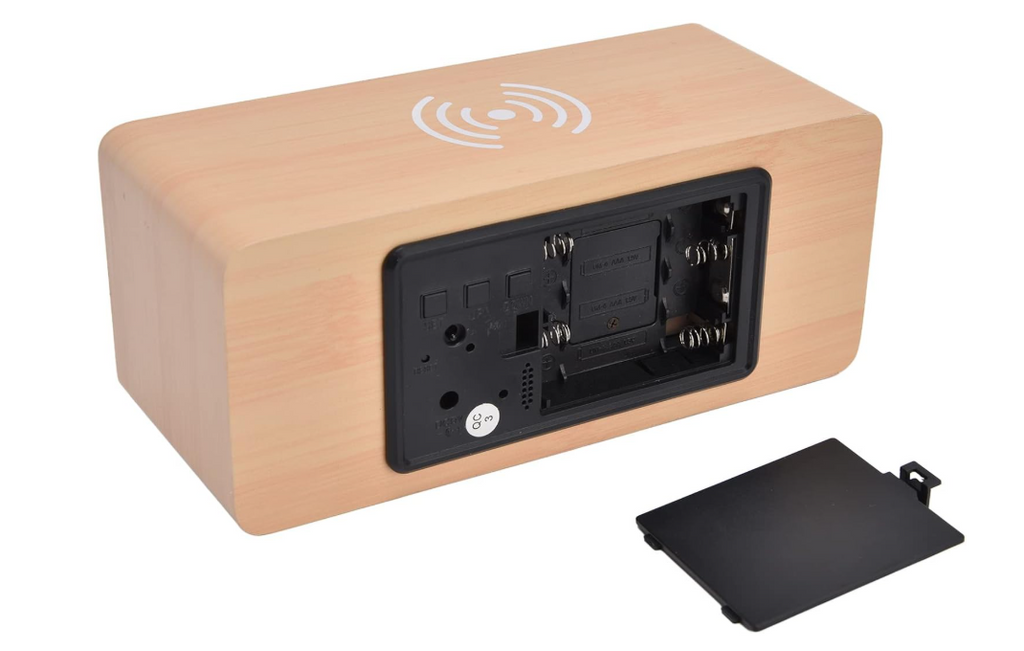 ⏰ LUKSUZNI DIGITALNI DRVENI SAT SA ALARMOM I BEŽIČNIM PUNJENJEM ⏰